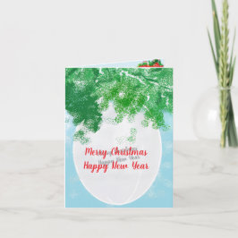 Tarjeta de vacaciones doblada : Navidad y Año Nuev