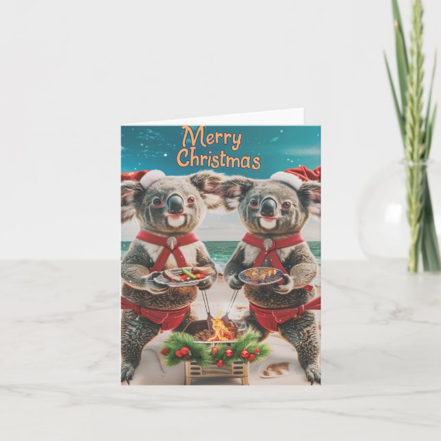 Tarjeta de vacaciones doblada para Navidades de Ko (Anverso)