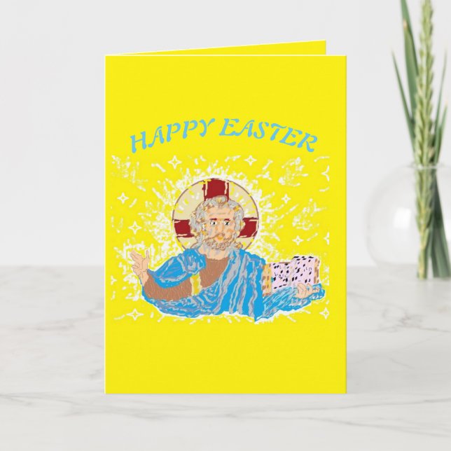 Tarjeta de vacaciones doblada Pascua Señor Jesucri (Anverso)
