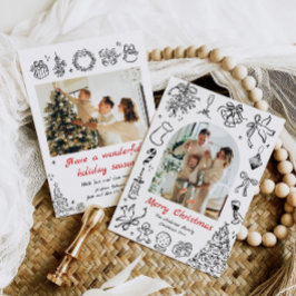 Tarjeta de vacaciones Doodle Fotos Navidades Tarje