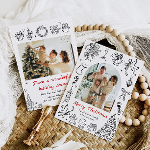 Tarjeta de vacaciones Doodle Fotos Navidades Tarje