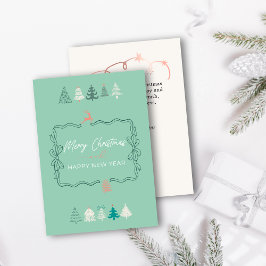 Tarjeta de vacaciones Doodle Retro Festividad Bow
