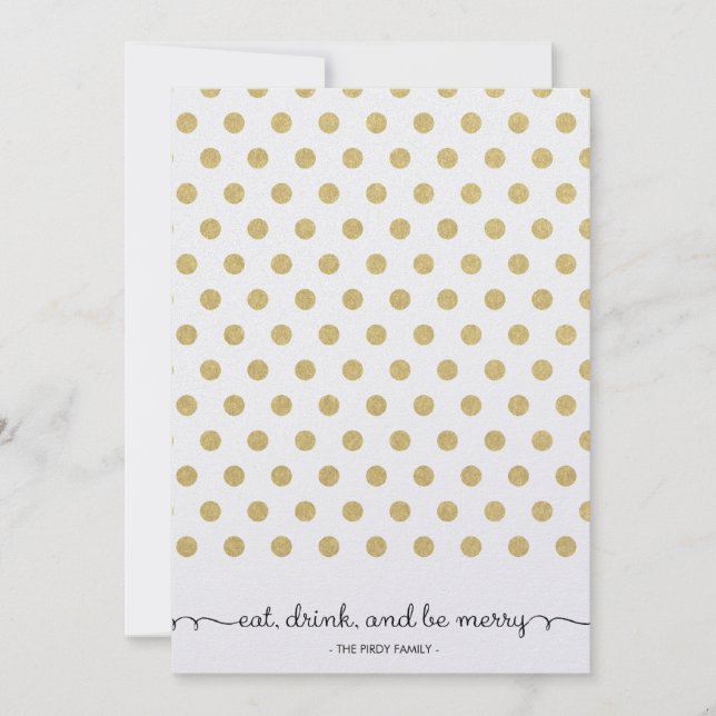 Tarjeta de vacaciones Dot Gold Pattern (Anverso)