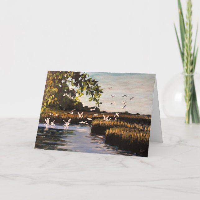 Tarjeta de vacaciones Egrets (Anverso)