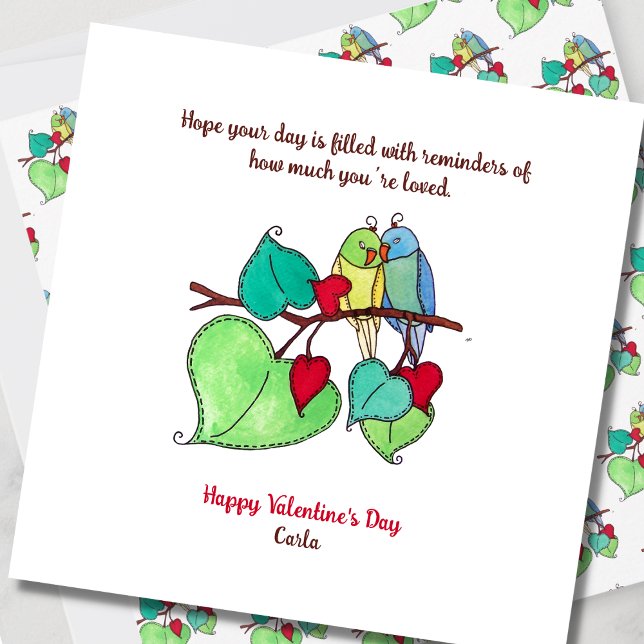 Tarjeta de vacaciones El día de San Valentín Aves  (Subido por el creador)