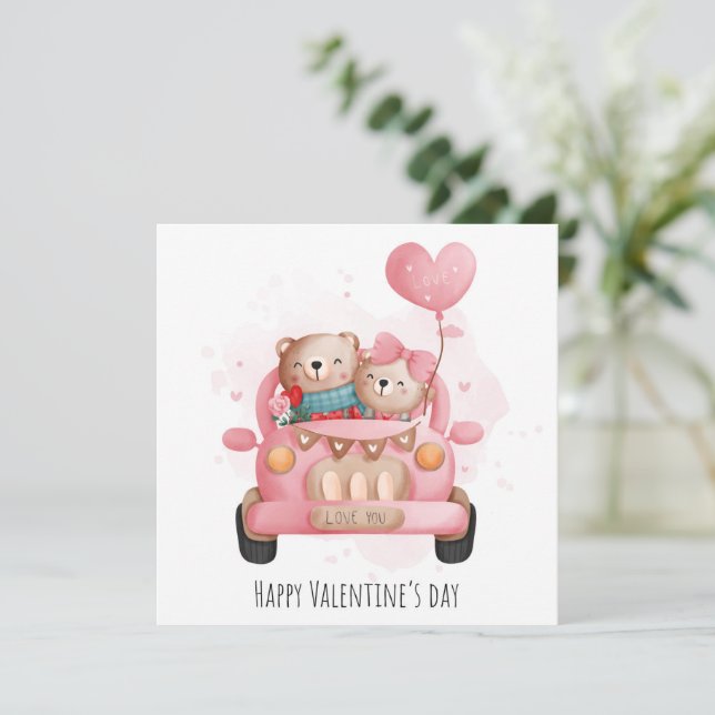 Tarjeta de vacaciones El día de San Valentín Cuta (Anverso de pie)