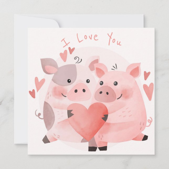 Tarjeta de vacaciones El día de San Valentín Cuta (Anverso)