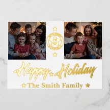 Tarjeta de vacaciones elegante con nombre de famil