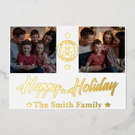 Tarjeta de vacaciones elegante con nombre de famil