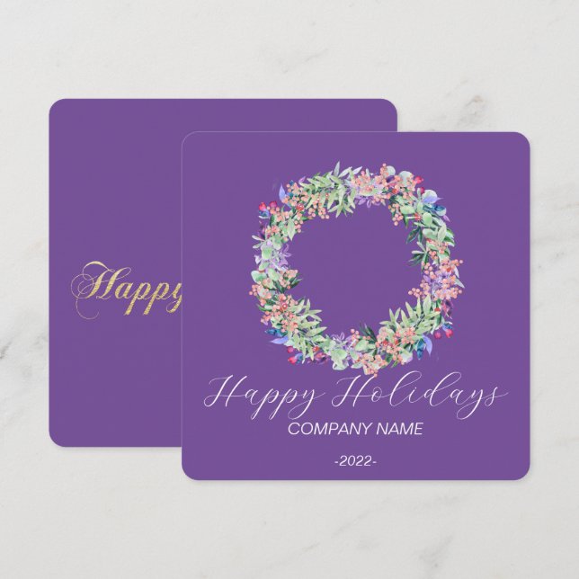 Tarjeta de vacaciones elegante de acuarela (Anverso / Reverso)