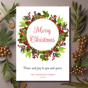 Tarjeta de vacaciones elegante de Navidad con baya