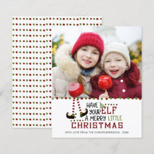 Tarjeta de vacaciones Elf Photo de Navidades Graci