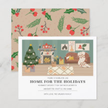 Tarjeta de vacaciones estética en casa de vacacion