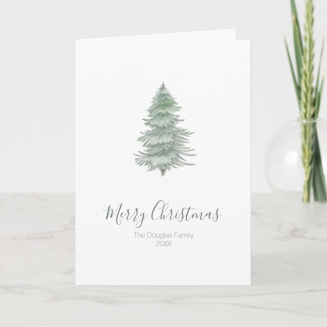 Tarjeta de vacaciones Evergreen Tree Duet (Anverso)