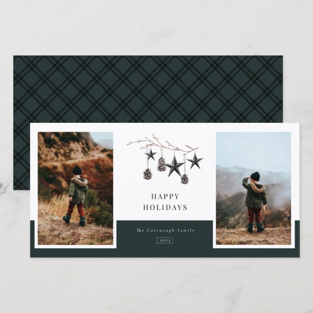 Tarjeta de vacaciones familiar de fotografía Cosy  (Anverso / Reverso)