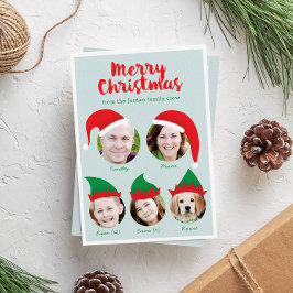 Tarjeta de vacaciones familiar de Navidad de tripu