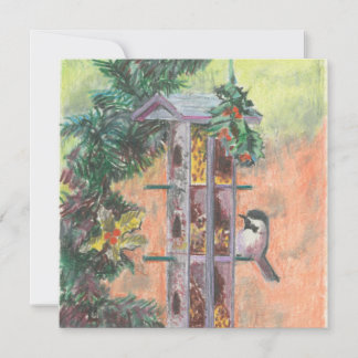 Tarjeta de vacaciones Feeding Birdie Flat