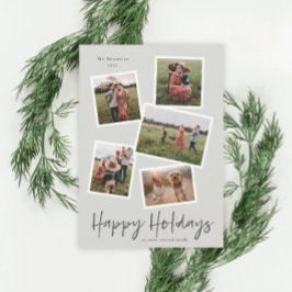 Tarjeta de vacaciones felices con guión simple 5 c