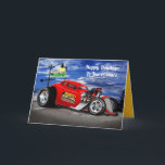 Tarjeta de vacaciones felices de Hot Rodder<br><div class="desc">Un Hot Rod En Esta Tarjeta Sirve Para Enviar Saludos De Vacaciones En Guay ! Personalizar Los Mensajes Para Ese Toque Personal !</div>