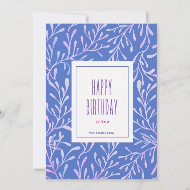 Tarjeta de vacaciones feliz cumpleaños personaliza (Anverso)