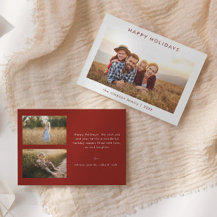 Tarjeta de vacaciones feliz de la familia Minimali