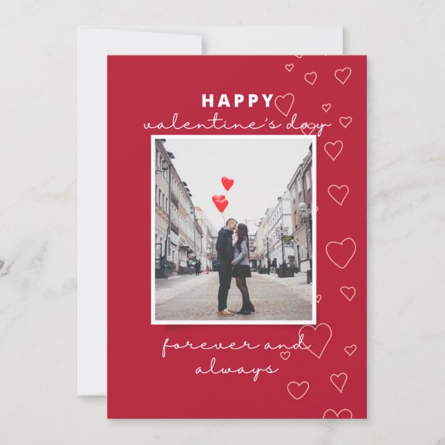 tarjeta de vacaciones, feliz día de San Valentín (Anverso)