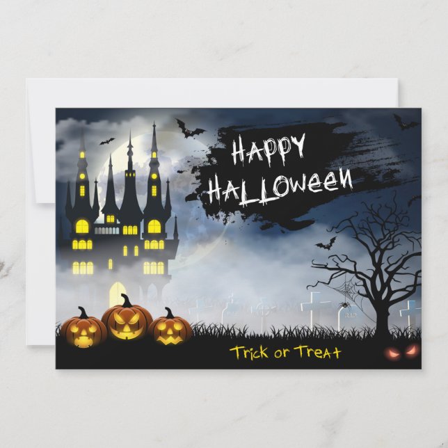 Tarjeta de vacaciones Feliz Halloween (Anverso)