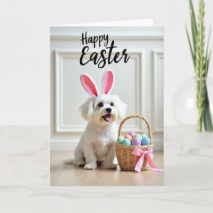 Tarjeta de vacaciones festiva de cachorro alegre