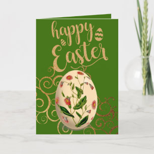 Tarjeta de vacaciones Floral de Huevo de Pascua
