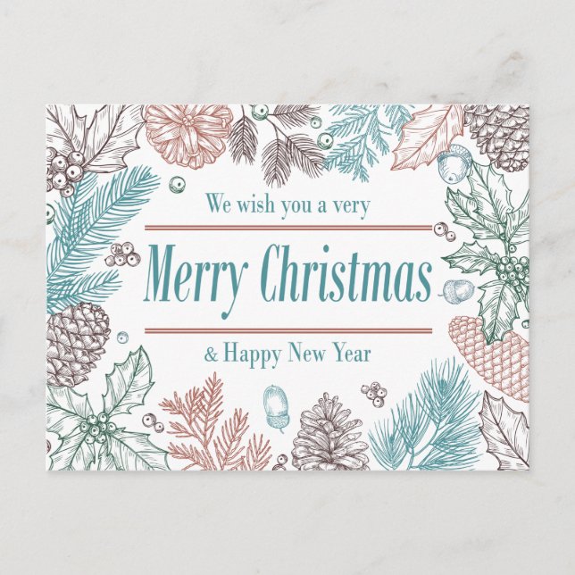 Tarjeta de vacaciones floral | Tarjeta de vacacion (Anverso)