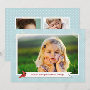 Tarjeta de vacaciones fotográfica de doble cara cl