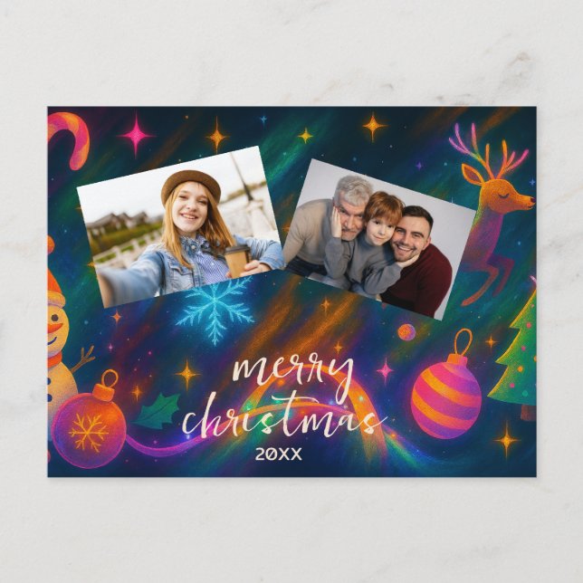 Tarjeta de vacaciones fotográfica personalizada -  (Anverso)