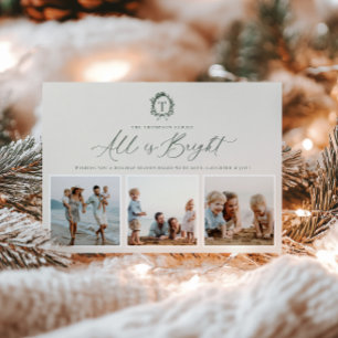 Tarjeta de vacaciones fotográficas de Monograma Bo