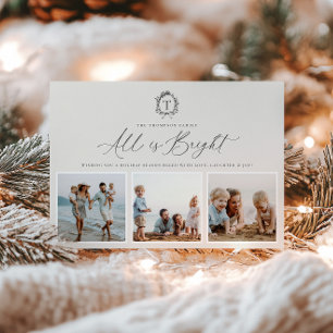 Tarjeta de vacaciones fotográficas de Monograma Bo