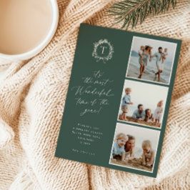 Tarjeta de vacaciones fotográficas de Monograma Bo