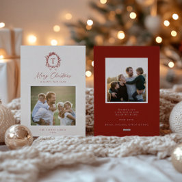 Tarjeta de vacaciones fotográficas de Monograma Bo