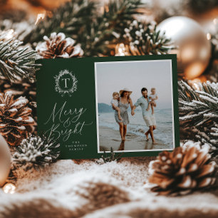 Tarjeta de vacaciones fotográficas de Monograma Bo