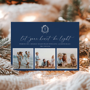 Tarjeta de vacaciones fotográficas de Monograma Bo