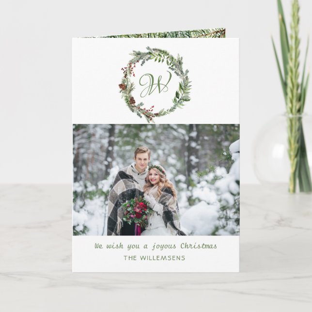 Tarjeta de vacaciones fotográficas para Navidades  (Anverso)