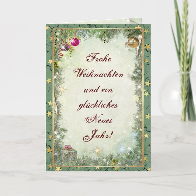 Tarjeta de vacaciones Frohe Weihnachten (personali (Anverso)