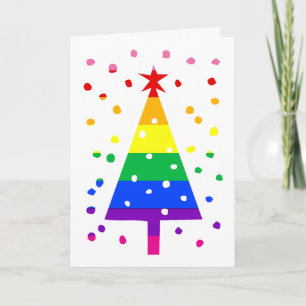 Tarjeta de vacaciones gay feliz Navidad queer LGBT