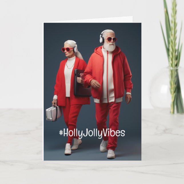 Tarjeta de vacaciones Gen Z Santa (Anverso)