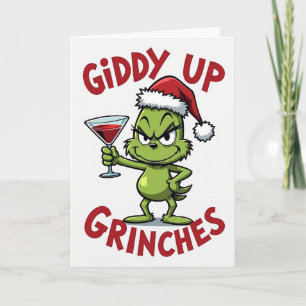 Tarjeta de vacaciones Giddy Up Grinches