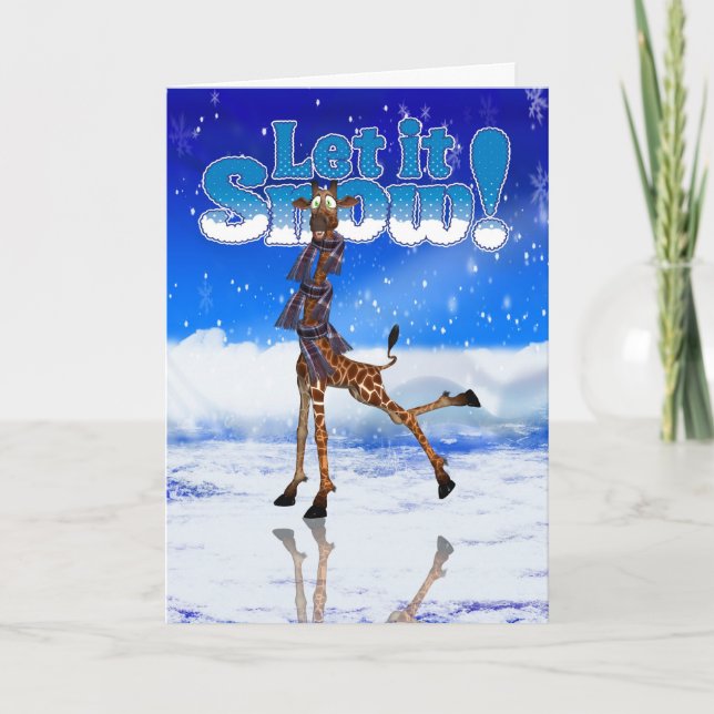 Tarjeta de vacaciones Giraffe - Tarjeta de Navidad (Anverso)