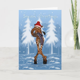 Tarjeta de vacaciones Giraffe - Tarjeta de Navidad