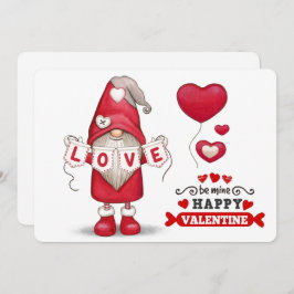 Tarjeta de vacaciones Gnome Valentines