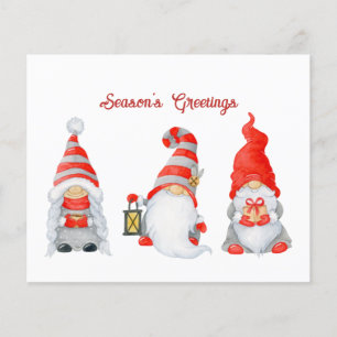 Tarjeta de vacaciones Gnomes para Navidades de pre
