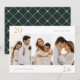 Tarjeta de vacaciones Gold 2024 New Year 3 Photo