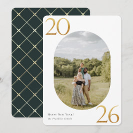 Tarjeta de vacaciones Gold 2024 New Year Photo Hol