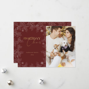 Tarjeta de vacaciones Gold Calligraphy para Invier